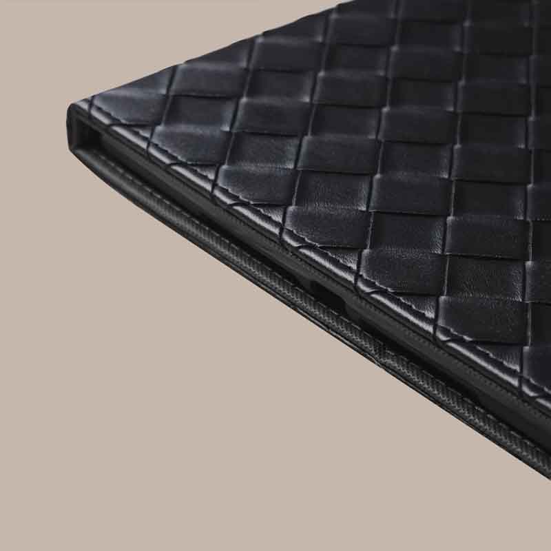 Black Weave iPad Case For for iPad 2024 A16 M4 iPad with Pencil Holder for iPad 10/9/8 10.2 M3 M2 iPad Air 4/5/6 iPad Pro M1 11/12.9 iPad Mini 5/6/7