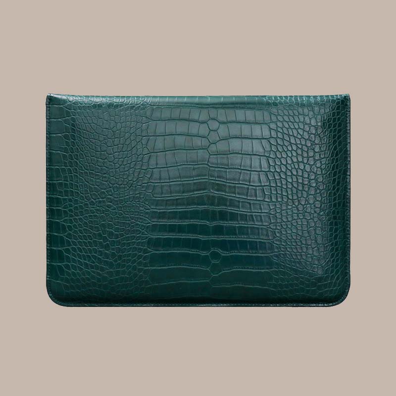 Emerald Green Crocodile Bag For Laptop Macbook Sleeve Notebook Bag Laptop Case for Air 13.3 M2 13.6 A2681 A3113 M3 A3240 M4 pro 14 14.2 A2442 A2779 A3112 Air 15 15.3 A2942 A3114 A3241 16 A2780 A2991 A3401 A3186