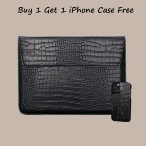 [Buy 1 Get 1 iPhone Case Free] Classic Black Crocodile Bag For Laptop Macbook Sleeve Notebook Bag Laptop Case for Air 13.3 M2 13.6 A2681 A3113 M3 A3240 M4 pro 14 14.2 A2442 A2779 A3112 Air 15 15.3 A2942 A3114 A3241 16 A2780 A2991 A3401 A3186