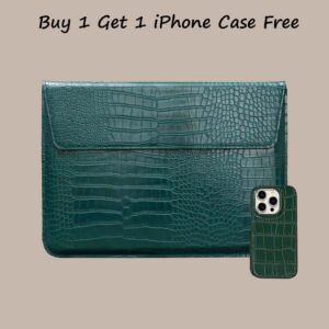 [Buy 1 Get 1 iPhone Case Free] Emerald Green Crocodile Bag For Laptop Macbook Sleeve Notebook Bag Laptop Case for Air 13.3 M2 13.6 A2681 A3113 M3 A3240 M4 pro 14 14.2 A2442 A2779 A3112 Air 15 15.3 A2942 A3114 A3241 16 A2780 A2991 A3401 A3186