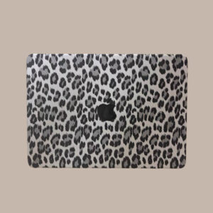 Grey Leopard Print Leather Case For Macbook
